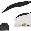 Large Office Cubicle Desk Shade  Blocks Overhead Light, Reduces Eye Strain & Headaches for Light Sensitive Workers, Anti-Glare Canopy, Black