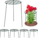 4 Pack Round Peony Cages and Supports 12 x 16 Inches (D x H) Grow Through Grid Plant Brace Plant Support Stake Heavy Duty Metal Flower Support Rings for Rose Tomato Hydrangea Strawberry