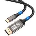 USB C to DisplayPort 2.1 Cable 16K 6.6FT, Type C to Display Port Cord 8K@120Hz 4K@240Hz, Thunderbolt 3/4/5 Compatible with iPhone 17/16/15 Pro Max, Galaxy S25, MacBook Pro/Air, iPad, XPS