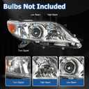 WFLNHB Headlights Assembly Replacement for Toyota Sienna 2011-2018 Halogen Headlights Headlamps Pair Left and Right Side (Driver and Passenger Side)
