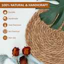 GENMOUS 10 Pack Woven Placemats, 12" Round Placemats Natural Water Hyacinth Boho Placemats,Farmhouse Rattan Chargers for Dinner Plates,Rustic Braided Wicker Table Mats for Dining Table,Home,Wedding