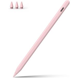 Stylus Pen for iPad, 13 mins Fast Charge for Apple iPad Pencil with Palm Rejection, Compatible with 2018-2024 iPad Air 3/4/5/6, iPad mini 5/6, iPad 6/7/8/9/10, iPad Pro 11"/12.9"/M4 (Pink)