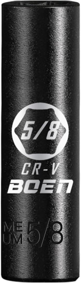 BOEN 1/2" Drive Deep Impact Socket,5/8 Inch Premium Socket,SAE,6 Point,Cr-V Steel with Laser Marking - Strong and Durable (15.9 mm)