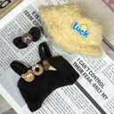 4 x Clothes for Labubu, Hat & Headwear & Clothing Set for 15cm/17cm Doll Accessories Suit, Clothes Accessores for Doll (Brown