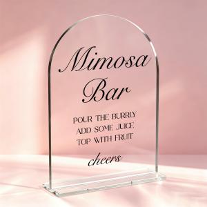 Mimosa Bar Sign, Open Bar Signs, Wedding Engagement Bridal Shower Decor for Reception Ceremony Party, Weddings Acrylic Sign