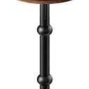 Small Round Side Table, Coffee Drink Table for Small Spaces, Modern Night Stand with Metal Leg, Weighted Iron Base Pedestal Round End Tables for Living Room, Bedroom, Narrow Corners, Sofa Couch (Rustic Brown)