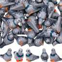Wesiti 50 Pcs Mini Resin Birds, 1 Inch Tiny Resin Pigeon Statues Bulk Decorative Pigeon Animal Figurines for Home Decor Bird Lovers Gifts, Cute Figurines Ornaments