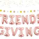 2 x Friendsgiving Balloons Banner Decorations - Rose Gold Foil Letter 16 Inch Friendsgiving Decorations Balloons for Thanks Giving Decoration for Autumn Fall Party Decor Favors Supplies
