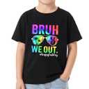 Happy Funny Last Day of School T-Shirt for Kids Toddler Girls Boys Short Sleeve Tee Cotton 4-5T/120