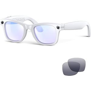 AI Smart Glasses for Men Women with Camera,8MP 2K HD Camera Glasses,AI Voice Control and Translation,Smart Anti-Blue Light Glasses with Bluetooth Call,IP67 Waterproof for Driving,Outdoor,+2 Lenses.