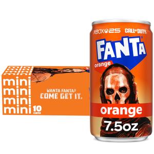 Fanta Orange Soda Can, 7.5 fl oz, 10 Pack (EXP 06/08/26)