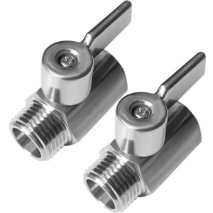 Beduan Mini Ball Valve Stainless Steel(316) 1/2" NPT Male x NPT Female Mini Ball Shutoff Valve (Pack of 2)