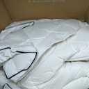 Pacific Coast Goose Feather Down Fiber Comforters King Size, Extra Fluffy White Duvet Insert, Ultra-Soft, Breathable, All Season Hotel Luxury Bedding Comforters, 8 Corner & Center Loops (106"x90")