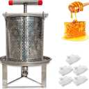 Honey Extractor Manual, Household Manual Mesh Honey Press Extractor Machine, Honey Extractor Beekeeping Manual Tool, Stainless Steel Beekeeping Extraction for Wine Honey and Juice Making