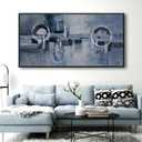 YDYSUNE Extra Large Framed Abstract Wall Decor for Living Room Blue and White Canvas picture Minimalist Wall art Modern Artwork Painting for Bedroom,Office Decoration 2958inch