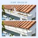 2-IN-1 24FT Reach Gutter Cleaning Tool, 16FT Gutter Cleaning Wand with Flexible Wand & Stainless Steel Curved Tube (360 Rotating Nozzle), Adjustable Spray, Brass Valve, Garden Hose Attachment
