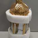 JHY DESIGN Set of 2 Outdoor Candle Lanterns 22"&17" H Decorative Vintage Metal Candle Holders for Garden Porch Indoor Outdoor Parties Weddings Patio Home Decor(Gold)