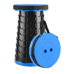 Doseno Upgraded Foldable Stool Thickened, Portable Collapsible Stool Retractable Stool for Fishing, Hiking Tours, BBQ, Parties, Outdoor Activities (Blue, 1pack)