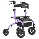 PLANET WALK Folding Rollator Walker for Seniors with 10" & 8" All-Terrain Thick Treaded Rubber Tires, 300lb Capacity Aluminum Frame, Breathable Seat & Backrest, Lightweight Mobility Aid, Purple