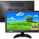 Haiway 15.6 Inch Small HDMI Monitor, 1366x768 Resolution Security CCTV Monitor with HDMI BNC VGA AV USB Ports, Built-in Speakers LED Monitors for PC, Laptop and Computer for Home Office Warehouse
