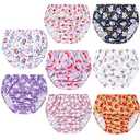 SMULPOOTI 8 Packs Reusable Plastic Training Underwear for Girls and Waterproof Diaper Cover for Rubber Pants Girls 2T