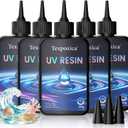 Texpoxica UV Resin 500g-Upgraded UV Resin Kit, Hard Type Crystal Clear Fast Curing UV Epoxy Resin for Craft Jewelry Making