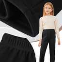 4 Pack Girls Fleece Lined Leggings Cotton Kids Winter Warm Leggings Thick Thermal Tights Pants (5-6 Years, Black,black,black, Black)