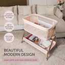 KOOLABABY Baby Bedside Sleeper - Bassinet & Bedside Crib with Height Adjustment & Wheels - Can Be Placed Next to Bed - Attaches to Parents Bed - Easy to Fold & Carry Bassinet for Girls (Pink), 33x20