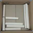 3-Pack Wood Plant Stands Indoor, Single Plant Stand for 6-12 Inch Pots, Mid-Century Modern Plant Stool, Tall Plant Stand for Large Plants for Living Room, Balcony, Office (White) (White Tray with Wood Color Legs)