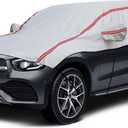Half Car Cover for Snow, Windshield Cover for Ice and Snow with Cotton Liner, Hail Protector Car Cover Waterproof All Weather for Snow, Sun, Rain, Dust, UV Protection Fit SUV M (SUV M(see size table))