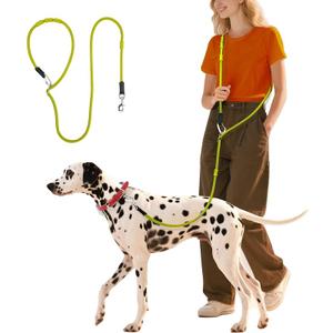 BeauGo| Hands Free Dog Leash| Shoulder Dog Leash, Adjustable for Crossbody Slip Lead, For Walking Training Running,Slip lead sturdy and duragoble,Suitable for all dog.crossbody dogs leashes 8FT(Green)