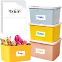 150 Pcs Labels for Storage Bins, 6 X 4 Inch Removable Labels for Storage Bins, Tear Resistant No Residue Storage Bin Label, Matte White Blank Box Label for School, Home, Business