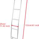 4-Step Van Ladder Stainless Steel Rear Tailgate Step Ladder for Ford Transit Medium Roof Van 2014-2022 2023 2024 2025 093TM, Electro-Polished Finish, 61 Inch Medium Roof
