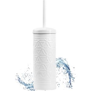 Autumn Alley White Toilet Brush and Holder Bathroom Accessories, Bathroom Toilet Brush for Modern Bathroom Decor, Standing Farmhouse Toilet Bowl Brush with Holder, White Bathroom Decor Sets