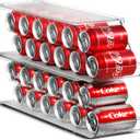 Sorbus Soda Can Organizer for Refrigerator Stackable Can Holder Dispenser with Lid for Fridge, Pantry, Freezer Holds 12 Cans Each, BPA-Free, Clear Design, (2-Pack)
