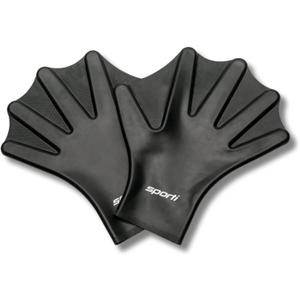 Sporti Swimming Aquatic Gloves, Silicone Training Gear, Water Resistance Webbed Gloves for Swimming, Diving, Water Aerobics (Large)