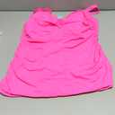 Aqua Eve Women Two Piece Plus Size Tankini Strapless Bathing Suits Bandeau Swimsuits with High Waisted Bottom (Hot Pink)