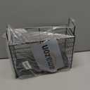 Metal Magazine Rack, Newspaper Book Tablet Storage Basket, File Holder Mail Organizer Bin with Handles, Iron Wire Black Folder Stand Holder for Home Office Bathroom Bedroom Den Living Room