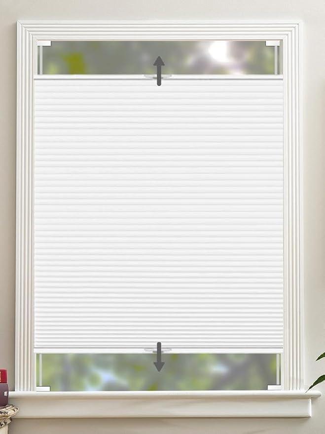 FRANK GOODMAN 66x91 Tension Holding Top Down Bottom Up Cellular Shades, Room Darkening Blackout Top Down Bottom Up Cellular Shades, Energy-Saving Honeycomb Blind, Noise Reduction Honeycomb Blind
