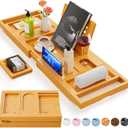 Premium Bathtub Tray Caddy, Expandable Bath Tray, Unique House Warming Gifts, New Home, Anniversary and Wedding Gifts for Couple, Bridal Shower Gift for Women