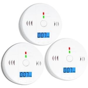 3 Pack Carbon Monoxide detectors, co Detector, Carbon Monoxide Alarm Detector Battery Powered with LCD Display, Carbon Monoxide Detector, UL2034 Standards, for Home 1 Pack