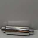 EVIL ENERGY 2.5" Resonator Muffler Stainless Steel (2.5 inch Inlet/Outlet, 13.8" Length) (silver)