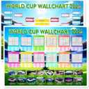 Edussy 2PCS Soccer Championship Bracket Poster 2026, 33"23.6" 2026 Merchandise Tournament Party Decorations Schedule Wall Chart for Soccer Fans Gifts Soccer Theme Party Match Decor