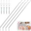 4 Packs 12 Inch Wire Shelf Brackets, Metal Support Brackets for Wire Shelving, Closet Shelf Brackets with Anchors and Screws for Wardrobe and Wall Bracket Installation