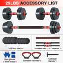 TITANLIFT Adjustable Dumbbell Set 25LBS, Dumbbells Set of 2,Free Weight Set with Connector,Used as Barbell, Kettlebells, Push up Stand, Weight Plate, Fitness Exercises for Home Gym Suitable Men/Women