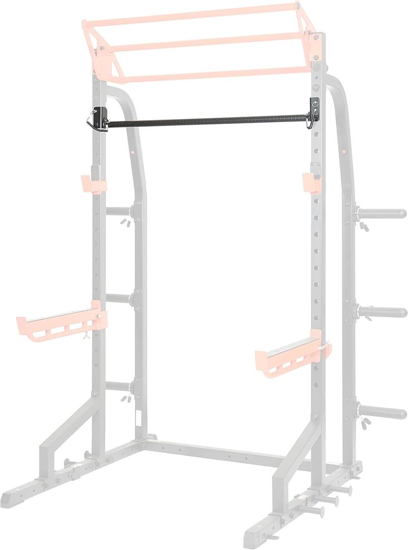 Sunny Health & Fitness Power Cage Squat Rack Upgrade Attachments, Dip Bar, Plate Bar Holder, Belt Squat, J Hook, Lat, Adapter, U Ring, Pull Up Bar, Landmine, Captain's Chair, Tricep Rope For Home Gym