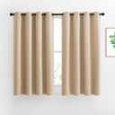 NICETOWN Bedroom Blackout Curtains and Drapes - Window Treatment Thermal Insulated Solid Grommet Blackout Draperies for Bedroom (Set of 2 Panels, 52 by 54 Inch, Biscotti Beige)