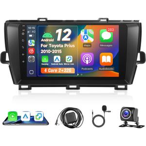 Leadfan Car Stereo Radio for Toyota Prius 2010 2011 2013 2014 2015 with Wireless Carplay Android Auto, 9 Inch Touch Screen Car Stereo for Prius GPS Navigation Head Unit BT WiFi FM SWC+Backup Camera