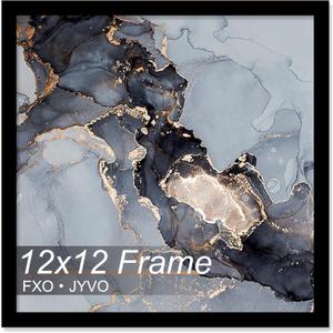 12x12 Frame, Black Picture Frame for 12 x 12 Square Picture Poster Photo, Light Weight and High Transparent 12 by 12 Frame for Wall - 1 Pack/Black/12 x12
