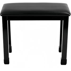 Black Piano Bench, Metal-Frame Padded Keyboard Stool, 17.7" L x 11.6" W x 18.1" H